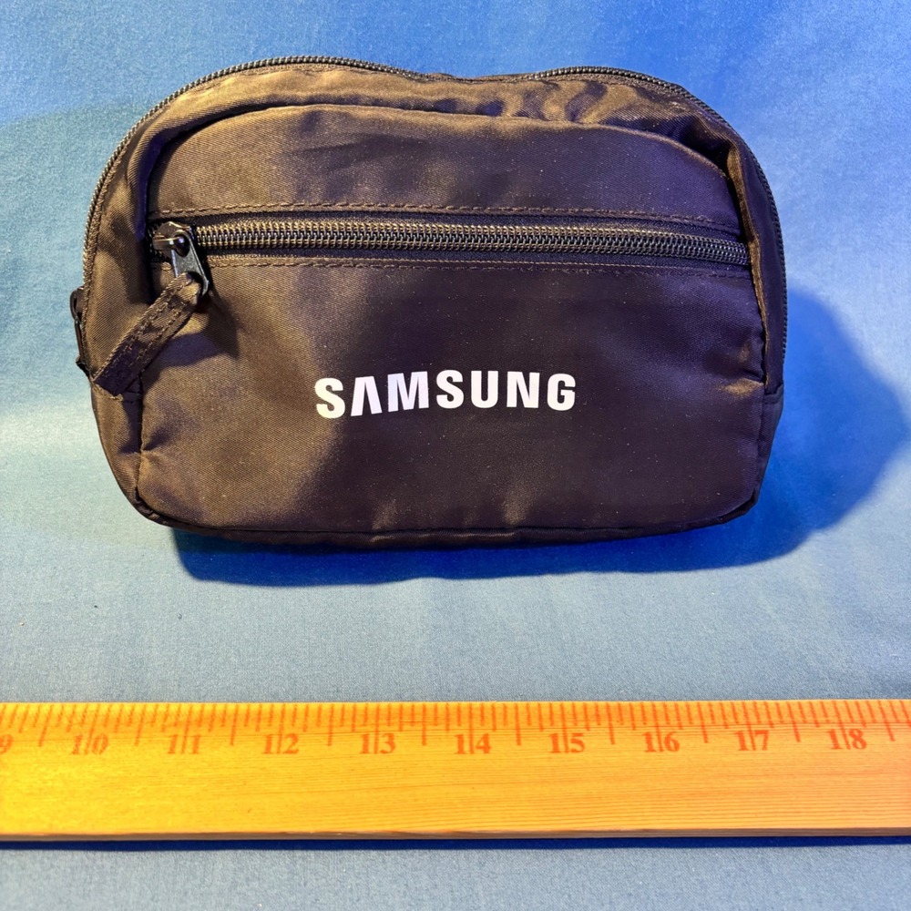 Samsung Black Nylon Waist Bag Tech Travel Fanny Pack Adjustable Strap
